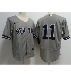 Men's New York Yankees #11 Anthony Volpe Grey Stitched Flex Base Nike Jersey