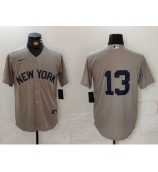 Men's New York Yankees #13 Jazz Chisholm Jr Grey Cool Base Stitched Jersey