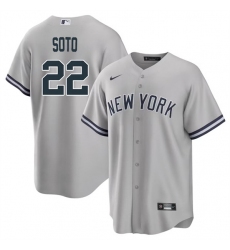 Men's New York Yankees #22 Juan Soto Gray Cool Base Stitched Baseball Jersey