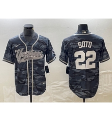 Men's New York Yankees #22 Juan Soto Grey Camo Cool Base Stitched Baseball Jersey