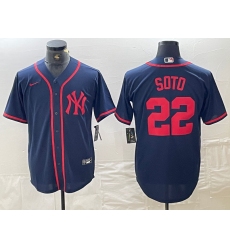 Men's New York Yankees #22 Juan Soto Navy Red Fashion Cool Base Jersey