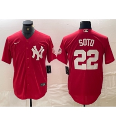 Men's New York Yankees #22 Juan Soto Red Fashion Cool Base Jersey