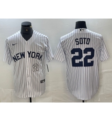 Men's New York Yankees #22 Juan Soto White 2024 Cool Base Stitched Jersey