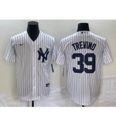 Men's New York Yankees #39 Jose Trevino White Cool Base Stitched Baseball Jersey