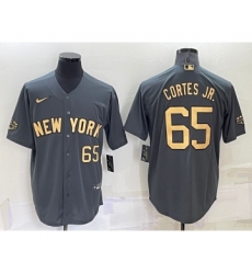 Men's New York Yankees #65 Nestor Cortes Jr Number Grey 2022 All Star Stitched Cool Base Nike Jersey