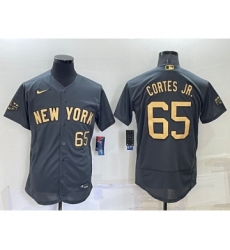 Men's New York Yankees #65 Nestor Cortes Jr Number Grey 2022 All Star Stitched Flex Base Nike Jersey