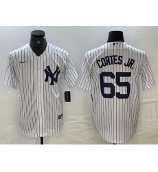 Men's New York Yankees #65 Nestor Cortes Jr White Stitched Cool Base Nike Jersey