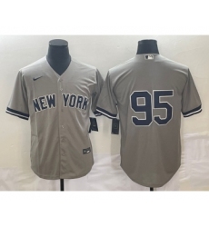 Men's New York Yankees #95 Oswaldo Cabrera Grey Cool Base Stitched Jersey