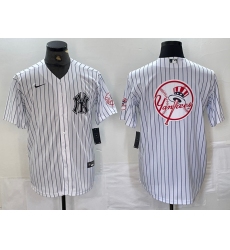 Men's New York Yankees Big Logo White With 2024 Cool Base Stitched Jersey