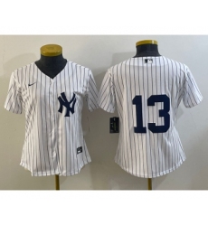 Women's New York Yankees #13 Joey Gallo White No Name Stitched MLB Nike Cool Base Jersey