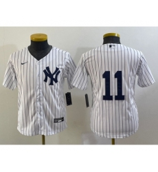 Youth New York Yankees #11 Anthony Volpe White No Name Stitched MLB Nike Cool Base Jersey