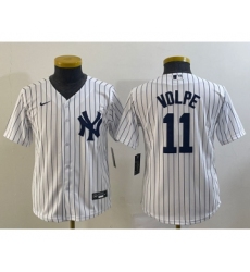 Youth New York Yankees #11 Anthony Volpe White Stitched MLB Cool Base Nike Jersey