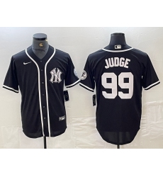 Men's New York Yankees #99 Aaron Judge Black White Cool Base Stitched Jersey