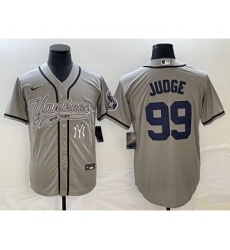 Men's New York Yankees #99 Aaron Judge Gray Cool Base Stitched Baseball Jersey