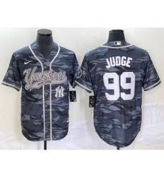 Men's New York Yankees #99 Aaron Judge Grey Camo Cool Base Stitched Baseball Jersey1