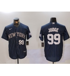 Men's New York Yankees #99 Aaron Judge Navy Pinstripe Fashion Cool Base Jerseys