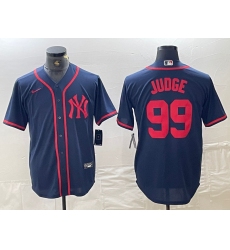 Men's New York Yankees #99 Aaron Judge Navy Red Fashion Cool Base Jersey