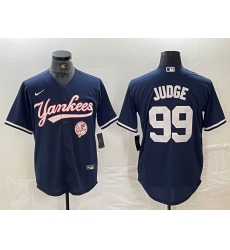 Men's New York Yankees #99 Aaron Judge Navy With Cool Base Stitched Baseball Jersey