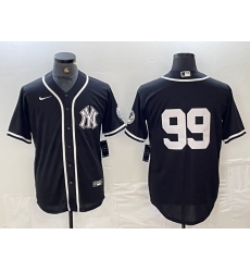 Men's New York Yankees #99 Aaron Judge No Name Black White Cool Base Stitched Jersey