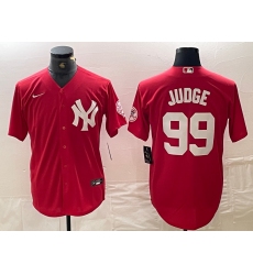 Men's New York Yankees #99 Aaron Judge Red Fashion Cool Base Jersey