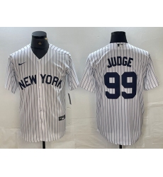 Men's New York Yankees #99 Aaron Judge White 2024 Cool Base Stitched Jerseys