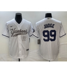 Men's New York Yankees #99 Aaron Judge White Cool Base Stitched Baseball Jersey