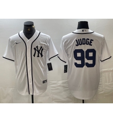 Men's New York Yankees #99 Aaron Judge White Fashion Cool Base Jersey