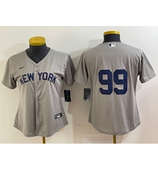 Women's New York Yankees #99 Aaron Judge 2021 Grey Field of Dreams Cool Base Stitched Jersey