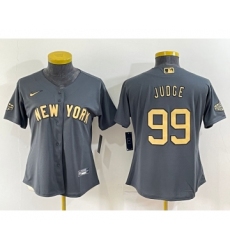 Women's New York Yankees #99 Aaron Judge Grey 2022 All Star Stitched Cool Base Nike Jersey