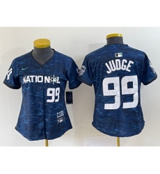 Women's Nike New York Yankees #99 Aaron Judge Number Royal 2023 All Star Cool Base Stitched Baseball Jersey