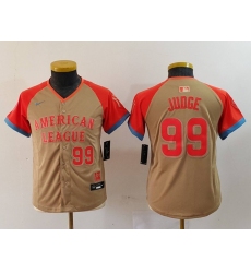 Youth New York Yankees #99 Aaron Judge Number Cream 2024 All Star Limited Stitched Jersey