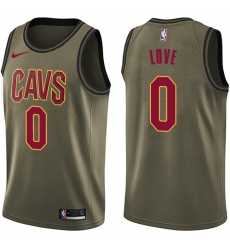 Men's Nike Cleveland Cavaliers #0 Kevin Love Swingman Green Salute to Service NBA Jersey