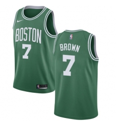 Women's Nike Boston Celtics #7 Jaylen Brown Swingman Green(White No.) Road NBA Jersey - Icon Edition