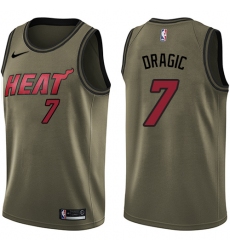 Men's Nike Miami Heat #7 Goran Dragic Swingman Green Salute to Service NBA Jersey