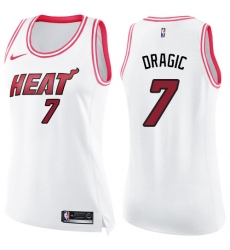 Women's Nike Miami Heat #7 Goran Dragic Swingman White/Pink Fashion NBA Jersey