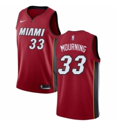 Men's Nike Miami Heat #33 Alonzo Mourning Swingman Red NBA Jersey Statement Edition