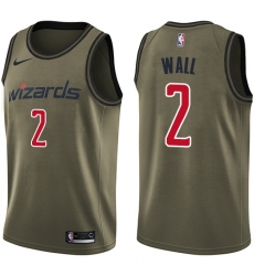 Youth Nike Washington Wizards #2 John Wall Swingman Green Salute to Service NBA Jersey