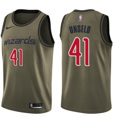 Men's Nike Washington Wizards #41 Wes Unseld Swingman Green Salute to Service NBA Jersey