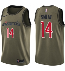 Men's Nike Washington Wizards #14 Jason Smith Swingman Green Salute to Service NBA Jersey