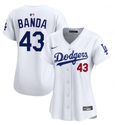 Womens's Los Angeles Dodgers #43 Anthony Banda White Cool Base Stitched Baseball Jersey