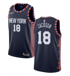 Women's Nike New York Knicks #18 Phil Jackson Swingman Navy Blue NBA Jersey - 2018 19 City Edition
