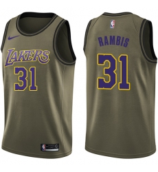 Youth Nike Los Angeles Lakers #31 Kurt Rambis Swingman Green Salute to Service NBA Jersey