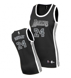 Women's Adidas Los Angeles Lakers #24 Kobe Bryant Authentic Black/White NBA Jersey