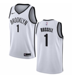 Men's Nike Brooklyn Nets #1 D'Angelo Russell Swingman White NBA Jersey - Association Edition