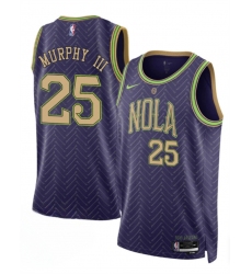 Men's New Orleans Pelicans #25 Trey Murphy III Purple 2024-25 City Ediiton Stitched Basketball Jersey