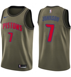 Men's Nike Detroit Pistons #7 Stanley Johnson Swingman Green Salute to Service NBA Jersey