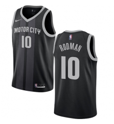 Youth Nike Detroit Pistons #10 Dennis Rodman Swingman Black NBA Jersey - City Edition