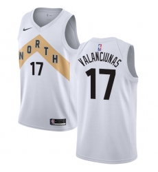 Youth Nike Toronto Raptors #17 Jonas Valanciunas Swingman White NBA Jersey - City Edition