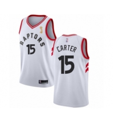 Women's Toronto Raptors #15 Vince Carter Swingman White 2019 Basketball Finals Champions Jersey - Association Edition