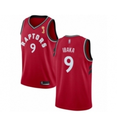 Men's Toronto Raptors #9 Serge Ibaka Swingman Red 2019 Basketball Finals Champions Jersey - Icon Edition